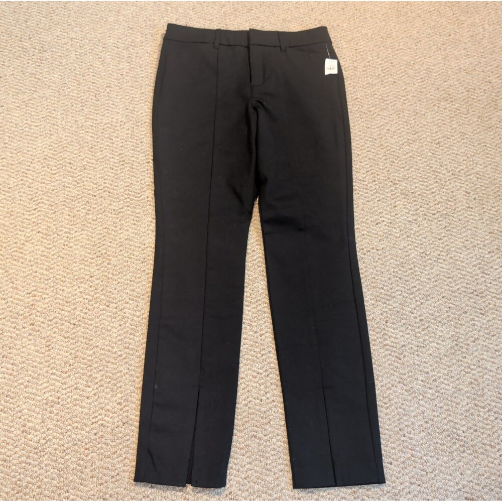 Old Navy High Rise Pixie Split Hem Pants Womens 8 Black  Stretch Classic Preppy
